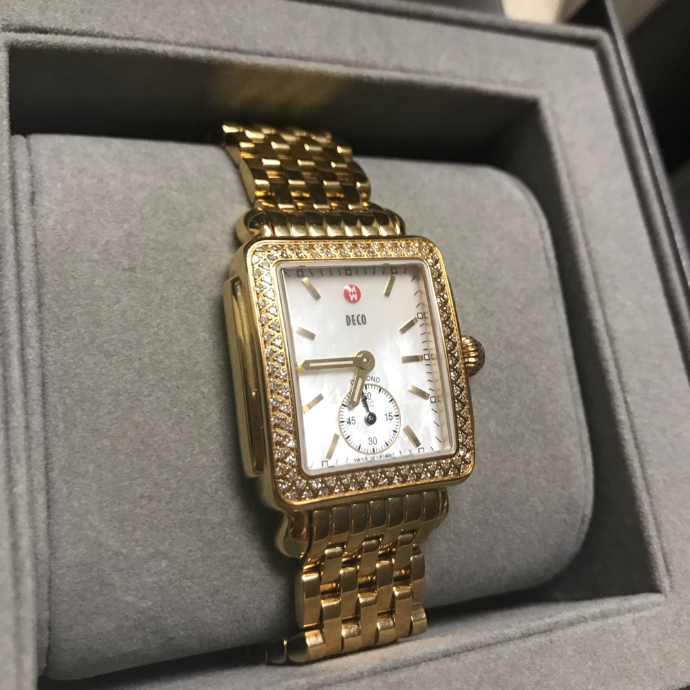 Michele Gold Deco Diamonds, Diamond Dial